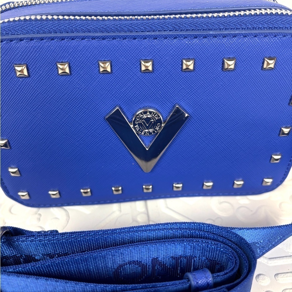 NWT Valentino Orlandi Navy Blue Crossbody Camera-Style‎ Handbag Purse - Picture 5 of 8